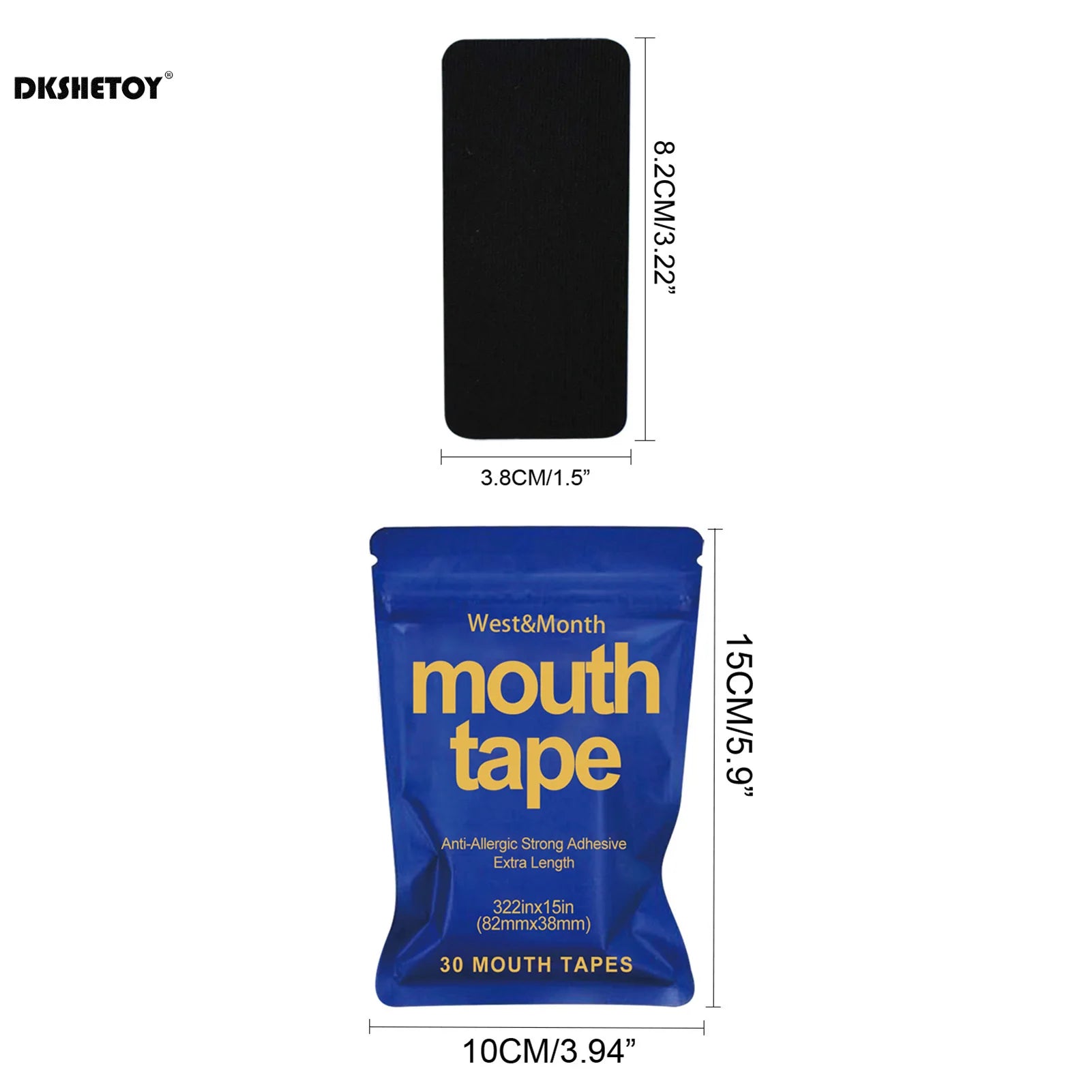 Sleep Mouth Tape Strips — Nose Breathing, Deeper Sleep, Less Snoring | 30 Night Supply