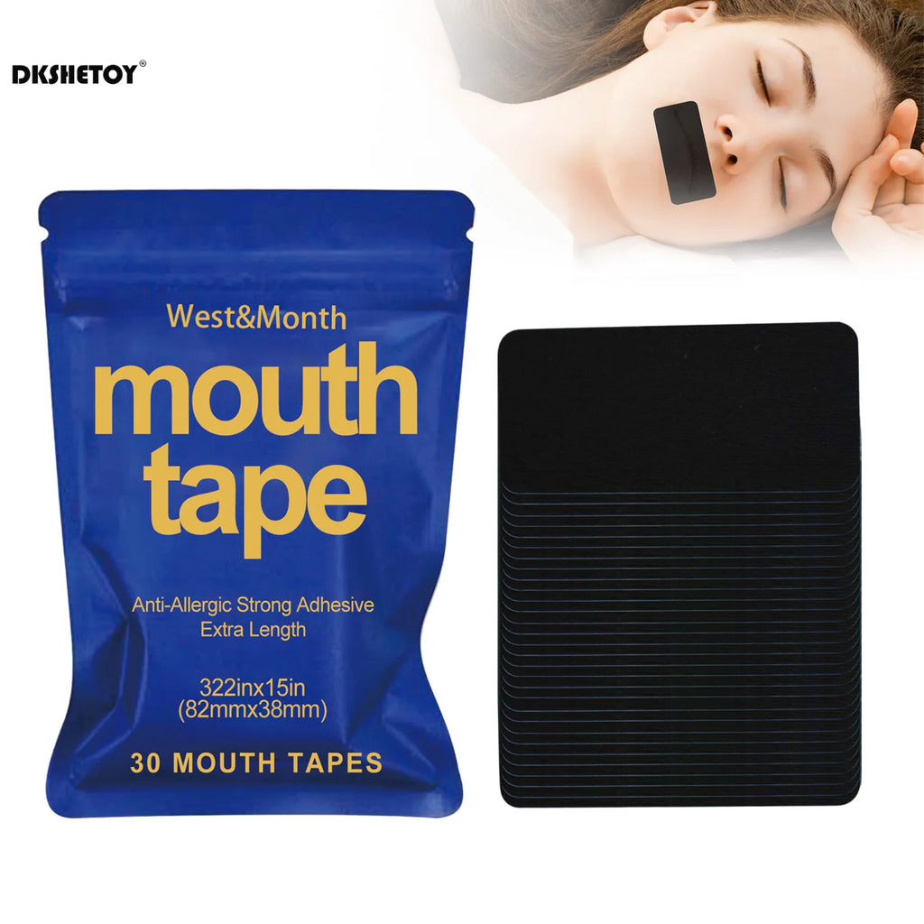 Sleep Mouth Tape Strips — Nose Breathing, Deeper Sleep, Less Snoring | 30 Night Supply